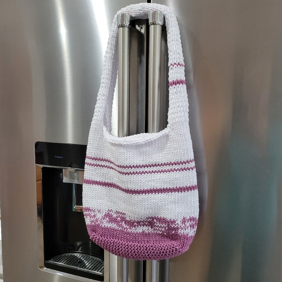 Hand-knitted cotton bag - Picture 2 of 5